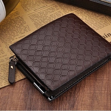 Fashion Geometric PU Leather Men's Wallet - Wnkrs