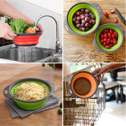 Foldable Round Silicone Colander - wnkrs
