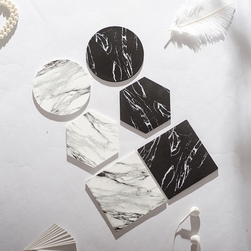 Marble Styled Non-Slip Silicone Coaster