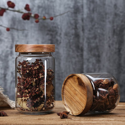 Storage Jar with Dark Wood Lid - wnkrs