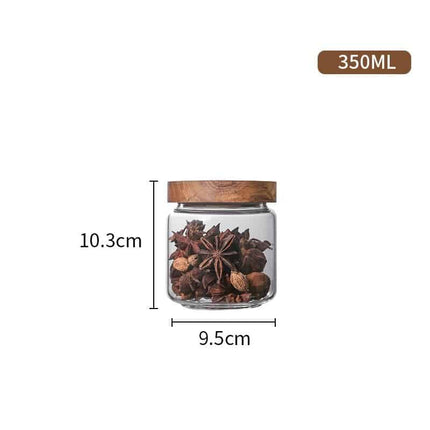 Storage Jar with Dark Wood Lid - wnkrs