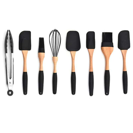 Wooden Handle Silicone Kitchenware Set - wnkrs