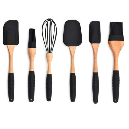 Wooden Handle Silicone Kitchenware Set - wnkrs