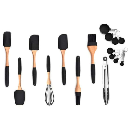 Wooden Handle Silicone Kitchenware Set - wnkrs