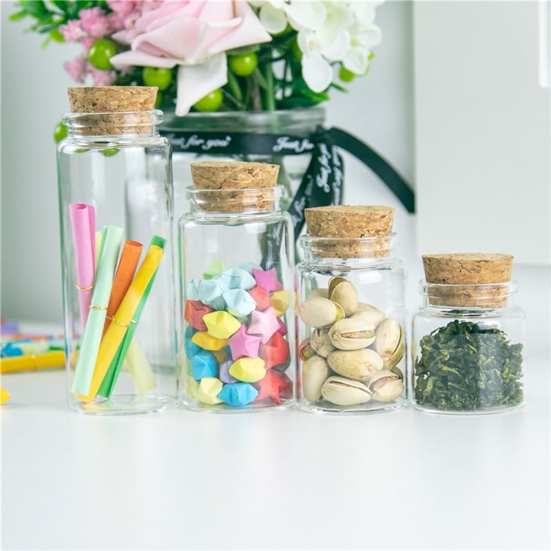 Transparent Glass Bottle with Cork