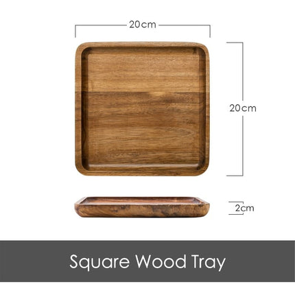 Acacia Wood Geometric Serving Tray - wnkrs