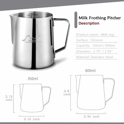 Silver Milk Frothing Pitcher Jug - wnkrs