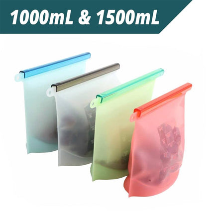 Reusable Silicone Food Storage Bags 4 Pcs Set - wnkrs