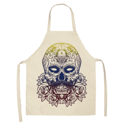 Sugar Skull Patterned Kitchen Apron - wnkrs