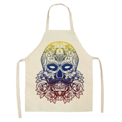 Sugar Skull Patterned Kitchen Apron - wnkrs