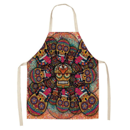 Sugar Skull Patterned Kitchen Apron - wnkrs