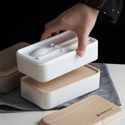BPA Free Double Layer Lunch Box with Spoon/Chopsticks - Wnkrs