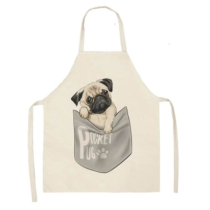 Funny Pug Print Apron - Wnkrs