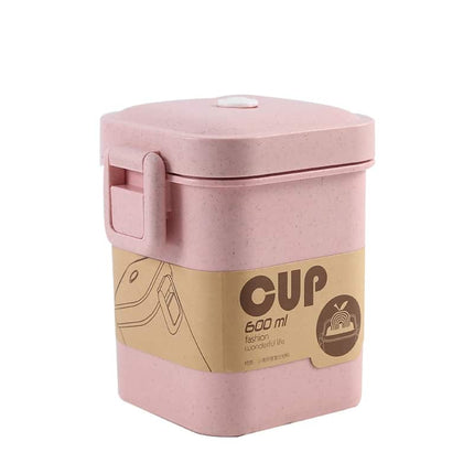 Wheat Straw Double Layers Lunch Box with Spoon - Wnkrs
