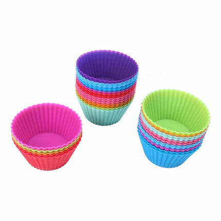 Reusable Round Shaped Eco-Friendly Silicone Cupcake Molds Set - wnkrs