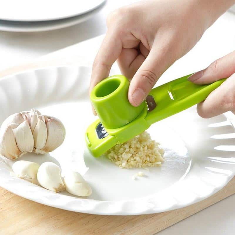 Practical Plastic and Stainless Steel Garlic Cutter