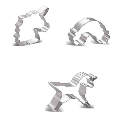 Three Cookie Cutters in Shape of Unicorn - wnkrs
