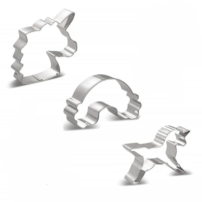 Three Cookie Cutters in Shape of Unicorn - wnkrs