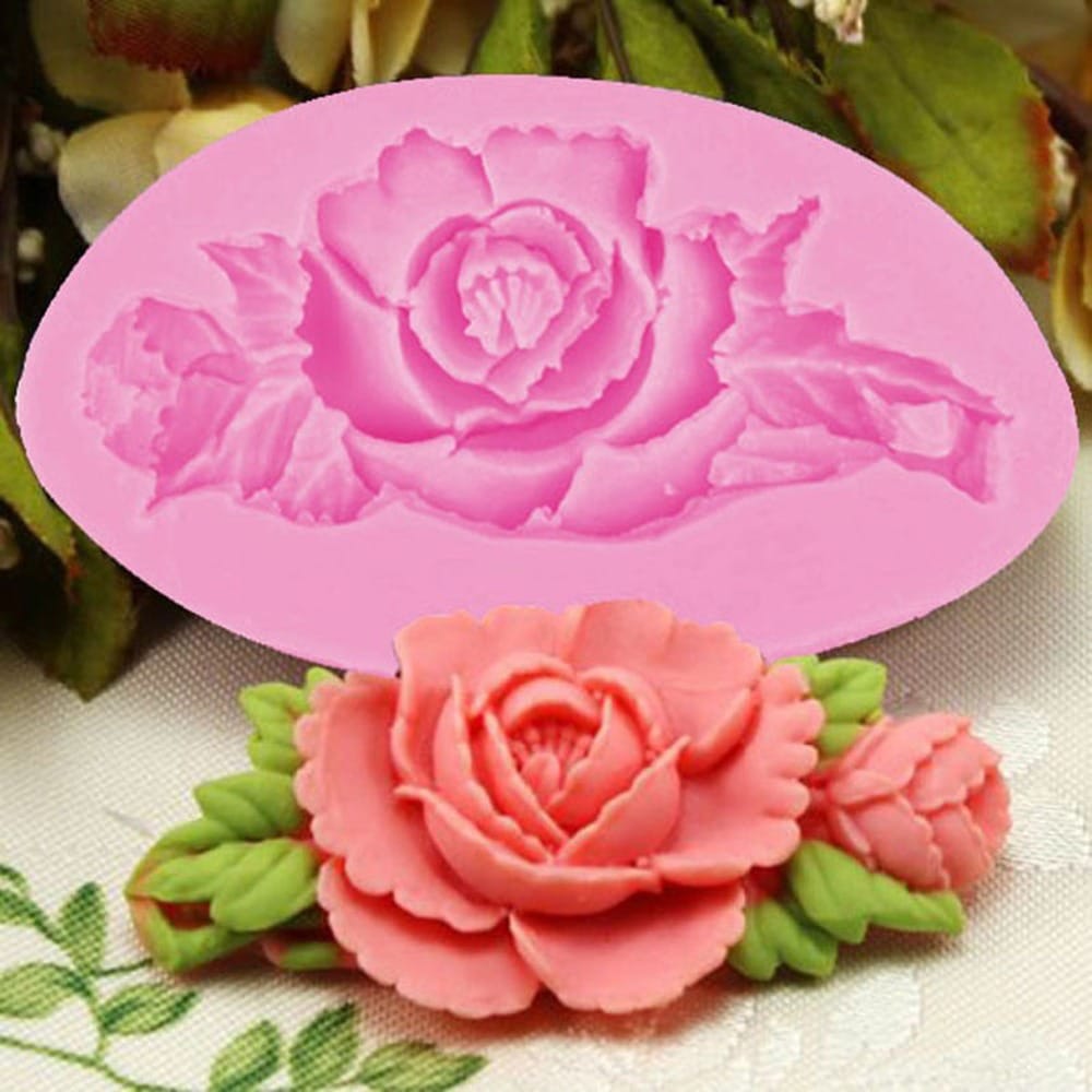 Rose-Shaped Silicone Decorating Mold