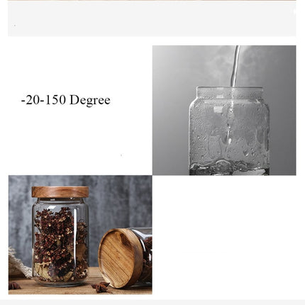 Glass Syorage Jar with Wooden Lid - Wnkrs