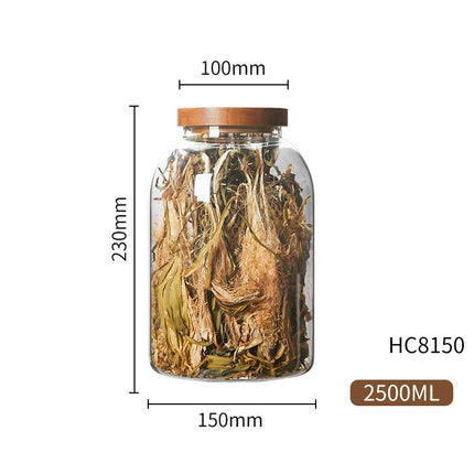 Glass Syorage Jar with Wooden Lid - Wnkrs