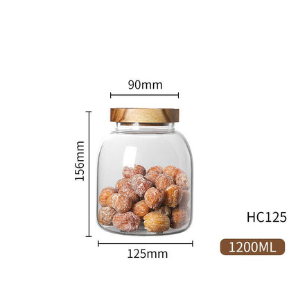 Glass Syorage Jar with Wooden Lid - Wnkrs