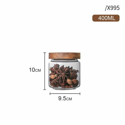 Glass Syorage Jar with Wooden Lid - Wnkrs