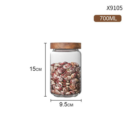 Glass Syorage Jar with Wooden Lid - Wnkrs