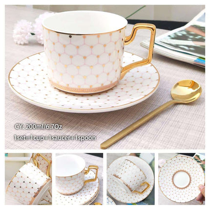 Luxury Ceramic Bone China Coffee Cup Set - Wnkrs
