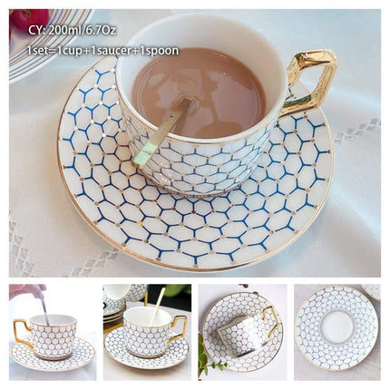 Luxury Ceramic Bone China Coffee Cup Set - Wnkrs