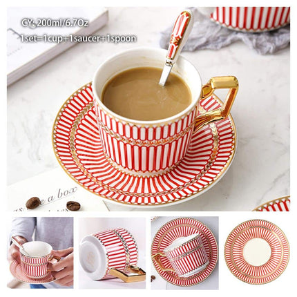 Luxury Ceramic Bone China Coffee Cup Set - Wnkrs
