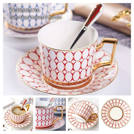 Luxury Ceramic Bone China Coffee Cup Set - Wnkrs