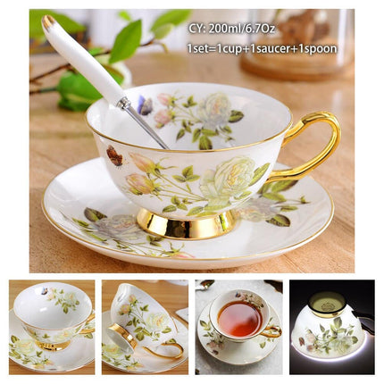 Luxury Ceramic Bone China Coffee Cup Set - Wnkrs