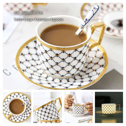 Luxury Ceramic Bone China Coffee Cup Set - Wnkrs