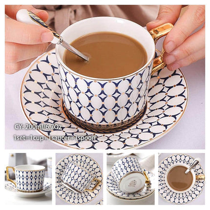 Luxury Ceramic Bone China Coffee Cup Set - Wnkrs