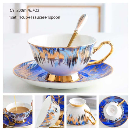 Luxury Ceramic Bone China Coffee Cup Set - Wnkrs