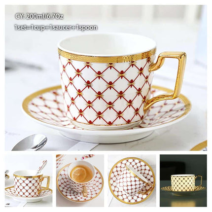 Luxury Ceramic Bone China Coffee Cup Set - Wnkrs
