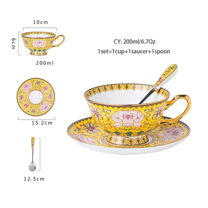 Luxury Ceramic Bone China Coffee Cup Set - Wnkrs