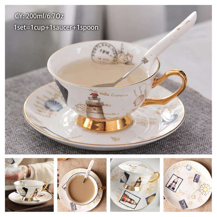 Luxury Ceramic Bone China Coffee Cup Set - Wnkrs