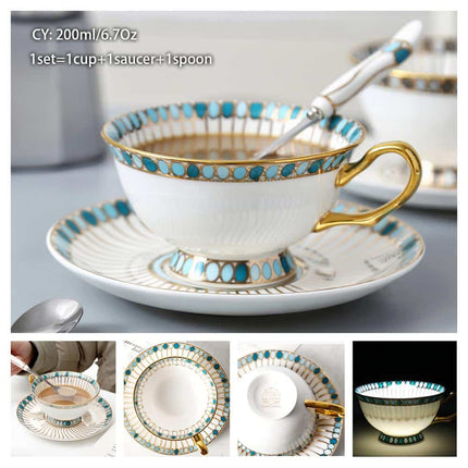 Luxury Ceramic Bone China Coffee Cup Set - Wnkrs
