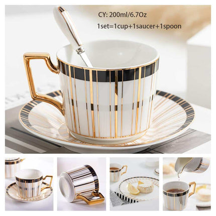 Luxury Ceramic Bone China Coffee Cup Set - Wnkrs