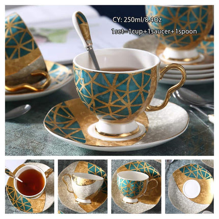 Luxury Ceramic Bone China Coffee Cup Set - Wnkrs