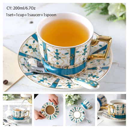 Luxury Ceramic Bone China Coffee Cup Set - Wnkrs