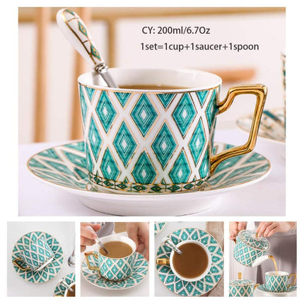 Luxury Ceramic Bone China Coffee Cup Set - Wnkrs