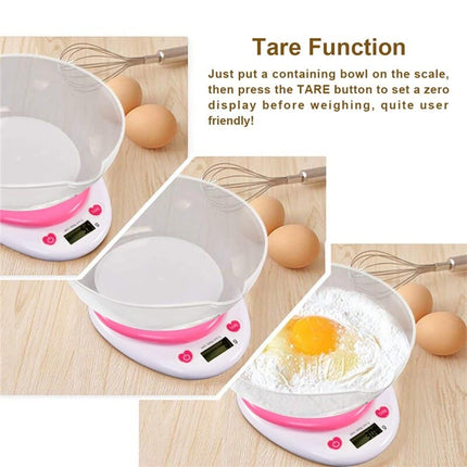 Pink Heart Shaped Digital Kitchen Scale with LCD Display - Wnkrs