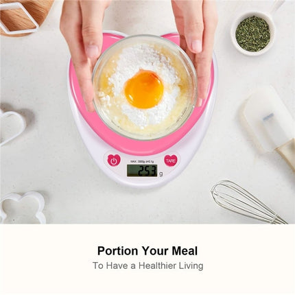 Pink Heart Shaped Digital Kitchen Scale with LCD Display - Wnkrs