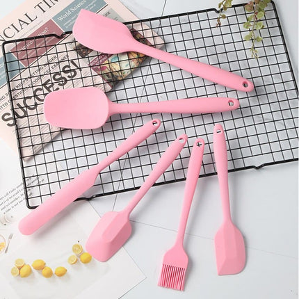 Pink Silicone Baking Tools 6 pcs Set - Wnkrs