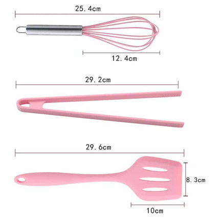 Pink Silicone Cooking Tools 6 pcs Set - wnkrs
