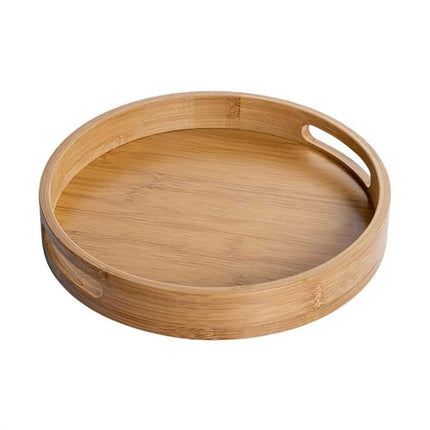Solid Wood Round Serving Tray with Handles - Wnkrs