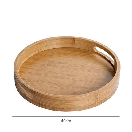 Solid Wood Round Serving Tray with Handles - Wnkrs